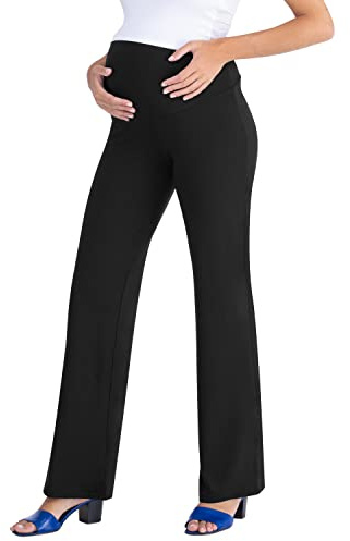 MAMAJEANS Cinzia - Pantalone Premaman Relax, Ultra Comodo, Elegante per Ogni Occasione, Un Vero Jolly per La Gravidanza - Made in Italy (XXL, Viscose-Nero)