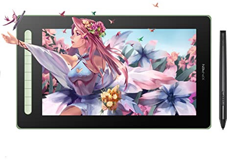 XP-PEN Artist 16 2. Generation Grafiktablett 15,4 Zoll Grafikmonitor, X3 Smart-Chip Stift mit 10 Schnellzugriffstasten, 127% sRGB Farbraum, Drawing Display zum Skizzieren, Zeichnen Grün
