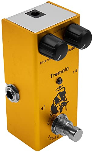 Yootones Mini pedal de efectos de guitarra eléctrica, carcasa de metal, adaptador CC de 9 V, alimentado por True Bypass para kit de guitarra eléctrica múltiple (Tremolo)