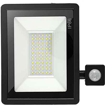 Luces de Inundación Sensor Humano Luz de Inundación LED 50W IP66 Impermeable 6000K Proyector de Disipación de Calor Al Aire Libre para Bares Clubes Pintura Corporal Pintura de