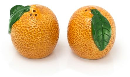 Carousel Home Orange Shaped Salt & Pepper Set | Fruit Salt And Pepper Pots Salt And Pepper Shakers | Salt And Pepper Shakers In Gift Box Orange Blossom