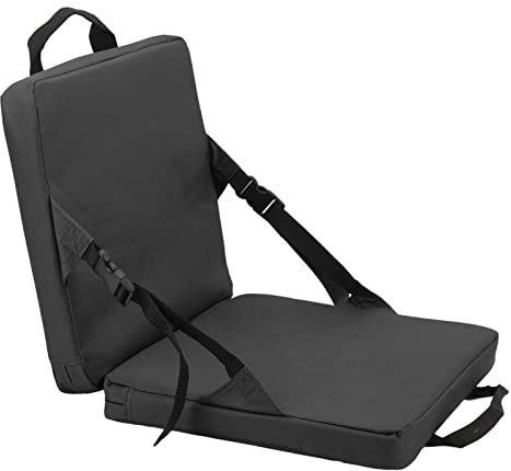KIMISS Silla Plegable Al Aire Libre, Respaldo para Estadio y Playa B0c2hgx2nf Playa con Respaldo Cojín de Esponja Suave (Black)