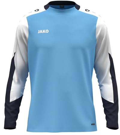 JAKO Unisex Longsleeve-Shirt Dynamic, SkyBlue/weiß/Marine, L
