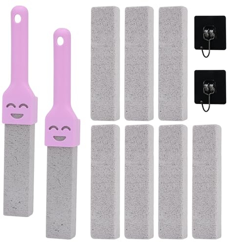 GTNCE Pumice Stone for Toilet Cleaning with 2 Handles 3 Pack Pumice Stone for Cleaning Stove Heavy Duty Limescale & Rust Remover for Bathroom Porcelain, Kitchen, Pool Scrubber for BBQ Grills & Tiles