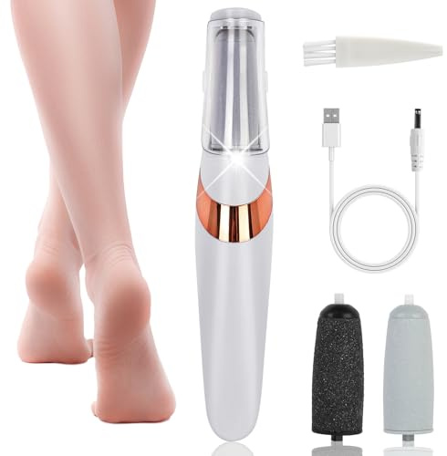 PUGTOW Electric Foot File, Electric Callus Removers for Feet with 2 Rollers