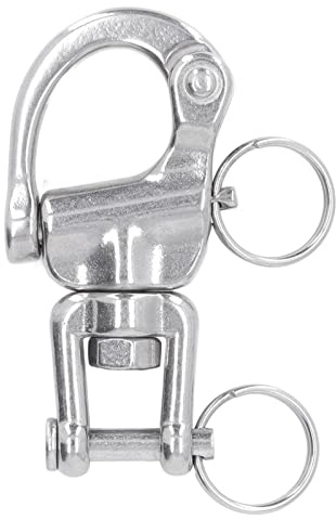 Xyntor Manille à Mousqueton pivotant Marine |Libération Rapide en Acier Inoxydable 316 pour la Voile/la Navigation de Plaisance/la pêche |La Rotation à 360 ° évite Les nœuds, capacité de