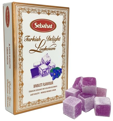 Sebahat Turkish Delight (Lokum) in Gift Box (Violet Flavour, 200g)