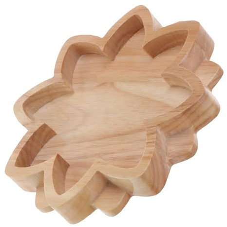 PAMINGONO Plateau en Bois de Lotus Multifonction, Assiette de Présentation en Bois Naturel, pour Bijoux et Cristaux, Support Décoratif pour Huiles Essentielles, Décoration Intérieure,