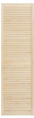 Porte Louvre en bois de pin – aération ouverte – prête à peindre – porte d'armoire, de placard à lattes – différentes tailles - 1700 mm x 494 mm (H x l)