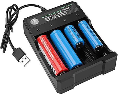 Chargeur de batterie universel, 18650, 4 baies, LED, USB, pour batteries rechargeables Li-ion 18650, 14500, 16340