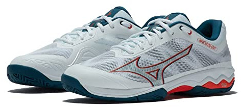 Mizuno Chaussures de Tennis Wave Exceed Light pour Homme, White Cherrytom Moroccanb, 45 EU