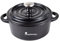 MasterPro Cook & Share - Mini Cocotte Redonda con Tapa de 12.9 x 9.8 x 4.4/7.1 cm, Ideal para Compartir, Fabricado en Gres con Interior y Exterior Esmaltado en Negro, Apta para Lavavajillas y Horno