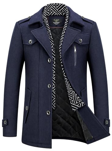 KUDMOL Manteau Homme en Laine Hiver Chaud Trench-Coat Homme | Caban Pardessus Épais Business Slim Fit Overcoat