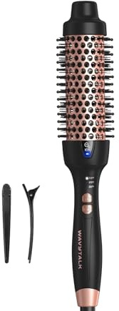 Wavytalk Updated Version Thermal Brush for Blowout Look, Blowout Express 1.5 Inch Ionic Thermal Round Brush Makes Hair Smoother Get Natural Curls, Dual Voltage, Easy to Use