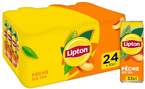 LIPTON Ice Tea Thé Glacé Saveur Pêche - Lot de 24x33cl