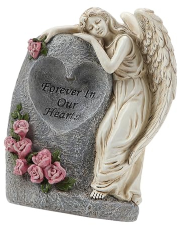 Obotsnoi Vaso Angelico da esterno a energia solare, decorazione commemorativa statua in resina resistente alle intemperie per giardino cimiteri ornamento resine angelo commemorativo vaso