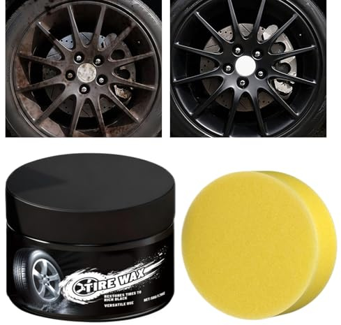 doyandader Lucidante per pneumatici per auto, 50 g, cera per la cura e la pulizia delle ruote, per camion e moto, per la cura quotidiana nei fine settimana, per la cura dei dettagli in caso di