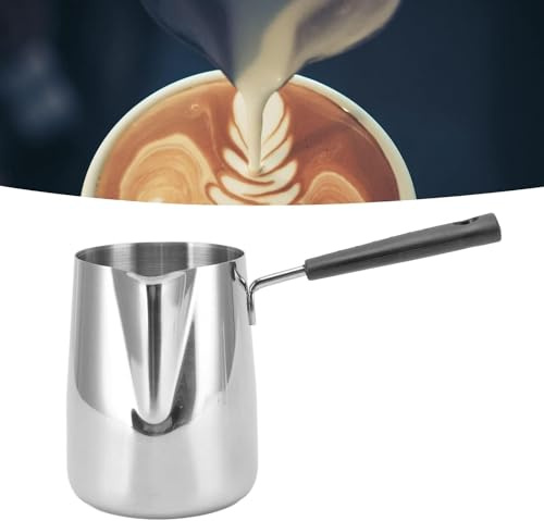Generico Caffettiera Turca, Acciaio Inox Con Beccuccio, Acciaio Inox 304 Per Uso Alimentare, Compatibile Con Piani Cottura A Gas E Induzione, Per Latte, Caffè E Cioccolata Calda (350, Millilitri)