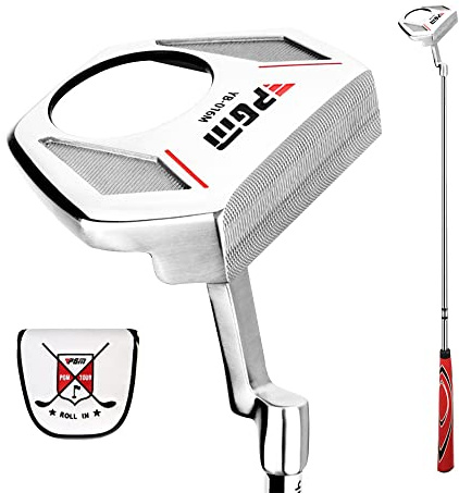 Putter da golf a 3 gradi, per principianti destrorsi, uomini e donne, con funzione di raccolta delle palline da golf, include copertura per mazza da golf (putter (con copricapo))