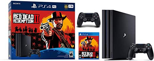 Newest Sony Playstation 4 Pro 1TB SSD Console - Red Dead Redemption 2 Game Bundle with DualShock-4 Wireless Controller, AMD 8 Cores Processor, USB 3.1, HDMI (Renewed)