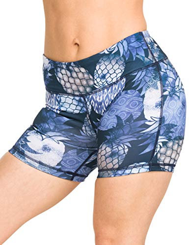Epic MMA Gear Damen Yoga-Shorts, 12,7 cm, Stretch, Fitness, WOD, Yoga, Laufen - Blau - Mittel