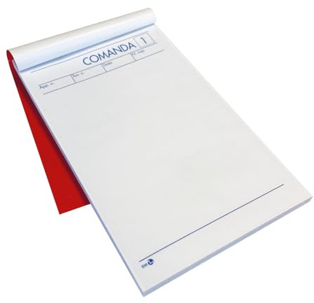 BM BeMore – Mod 511/2, 0100070 – Blocco Comanda – 2 Copie Autocopianti – 25 Moduli – Dimensione 9,8Cm X 16,5Cm – Carta Autocopiante - Confezione Da 10 Pezzi