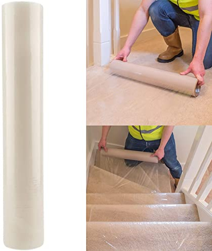eXtreme Carpet Protector Roll for Carpets, Stairs, and Floor Protection | Water Resistant, Self Adhesive, and Heavy Duty Clear Carpet Protection Film - 60 Micron (25m Length x 60cm Width)