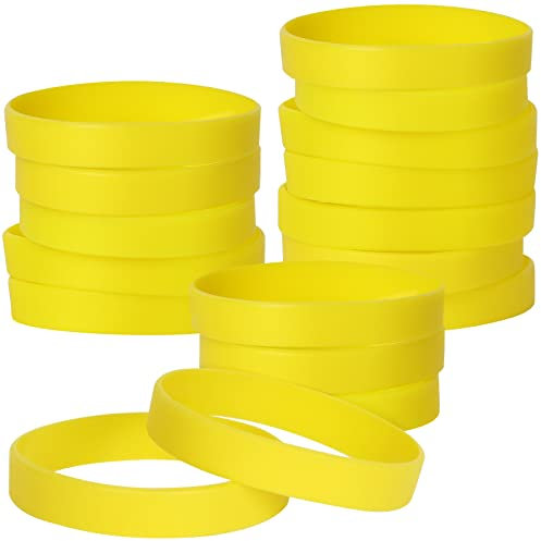 25 st silikonarmband för barn, tomma gummiarmband elastiska universella armband gummi grossist armband band bulk gul