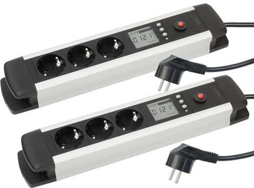 2 multiprises 3 prises avec wattmètre et écran LCD [revolt]