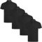 True Face Mens Polo Shirt Plain Tshirt Short Sleeve Summer Work Pique T Shirt Workwear Adult Tee Classic Casual Top Black Plain - 4 Pack XXL