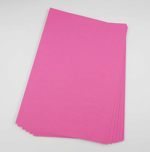 Sixstore A4 färgat papper, färgat kort 50 ark blandade färger papper, äkta 200 GSM, hantverk och dekoration, färgat konstpapper (297 x 210 mm) (varmrosa)