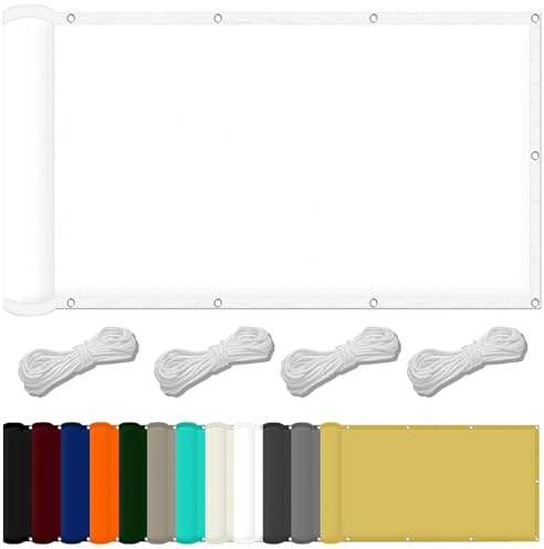 Sonnensegel 0.7 x 1 m Wasserdicht Quadratisch Sonnensegel Balkon Uv-Schutz-Polyestergewebe mit Seil Sonnenschutz Markise für Balkon Terrasse Und Garten, Weiß