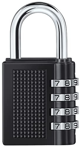Vinabo Cadenas à Combinaison 4 Chiffres - Serrure Sécurisée avec Code Personnalisable, pour Portail, Garage, Casiers, École, Gymnase, Hangar, Boîte à Outils et Rangement