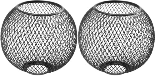 Hemobllo Hollow-Out Metal Ceiling Light Cover 5.51 Inch Spherical Lampshade for Bedroom Set of 2 Decorative Lamp Shades with Easy Installation