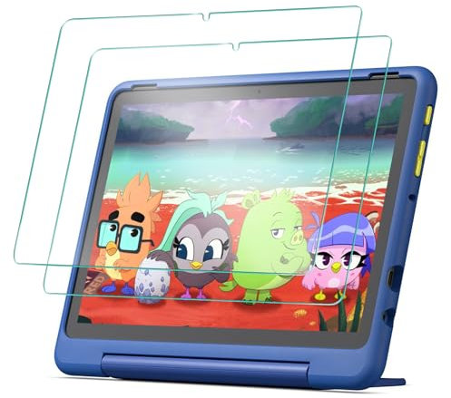 XunyLyee Schutzfolie für Fire HD 10 Kids Pro/ 10 Kids/Fire HD 10 Tablet 13./11. Generation, (2023/2021 Release), Displayschutz Folie Panzer Schutz Glas, 9H Härte, HD Klar, 2 Stück