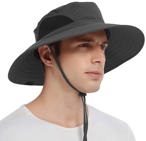 BelleVive Sombrero con ala Ancha, protección UV Factor 50+, Impermeable, Sombrero de Pesca Plegable para Hombres y Mujeres, Ideal para Pesca, Senderismo, Playa, jardín