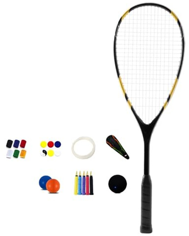 Fahoujs Raquette De Squash De Cadre D'alliages 'Aluminium avec La Poignée Confortable Légère 'Absorption des Chocs Facile À Utiliser 'entraînement Légère