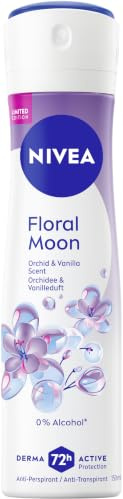 NIVEA Floral Moon Deodorant-Spray, Orchideen- & Vanilleduft, 150 ml | Deo-Spray mit 72 Stunden Anti-Transpirant-Schutz gegen Schweiß und Geruch, pflegt empfindliche Haut