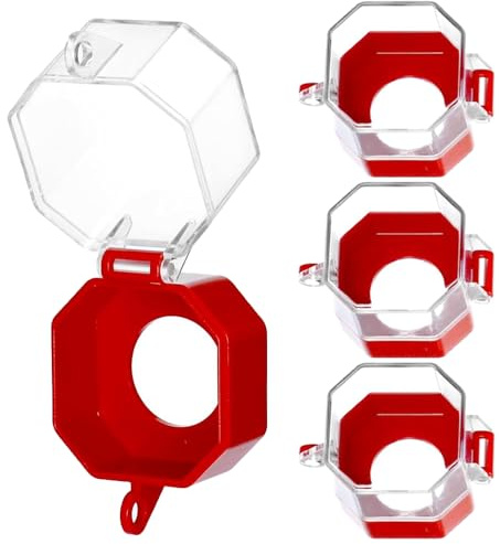 HAAMNING7 Cubierta para botón de parada de emergencia, protector de plástico transparente para interruptor, interruptor de palanca con botón pulsador (paquete de 4)