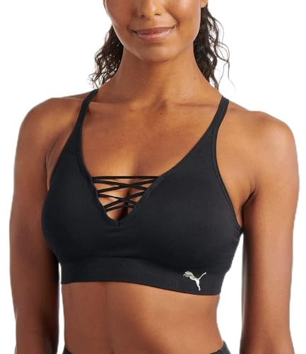 Puma Soutien-Gorge de Sport sans Coutures pour Femme, Noir/métallisé., Taille L
