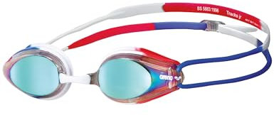 ARENA Tracks Junior Mirror Anti-Fog Wettkampf Schwimmbrille für Kinder, Schwimmbrille mit UV-Schutz, 4 Austauschbaren Nasenstegen, Silikon Dichtungen