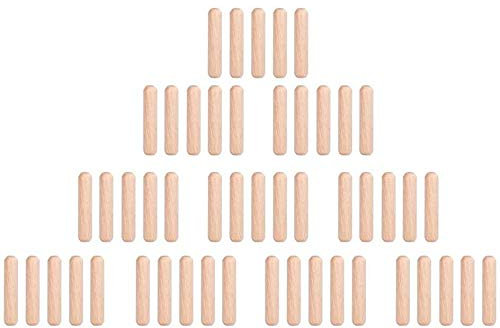 50pcs Goupilles En Bois Tiges Chevilles Goupilles En Bois Rondes Pour Goujons En Bouleau Pour Assembler Des Meubles Tiroir Travaux De Menuiserie(M6*30)