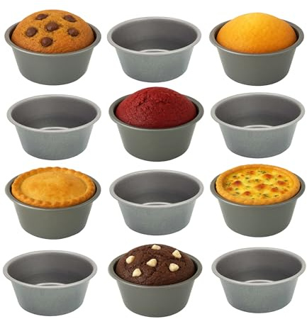 Samuel Groves 12 Pack Muffin, Pie, Fairy Cupcake Cups, Superior Double Coated Non-Stick, Air Fryer Suitable, UK Made Individual Baking Cups for Muffins, Cupcakes, Mini Pies, Party, and Pudding