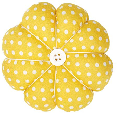 Wrist Pin Cushion Wearable Pumpkin Shape Sewing Pin Cushion for Needlework Sewing (Yellow)