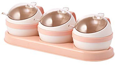 JMAHM Gewürzregale aus Kunststoff Gewürzbox Gewürzspeicher für die Küche (Rosa, 3 Gitter)