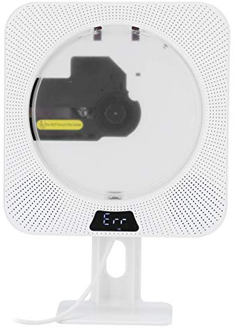 Sutinna Lecteur CD Portable, Lecteur CD Audio Bluetooth 5 en 1 Haut-Parleur Radio FM Home cinéma Support Mural Support de Bureau Cadeaux pour Enfants, Parents(Prise UE)