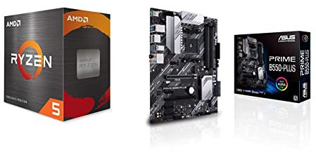 AMD Ryzen 5 5600X Box, Large + ASUS Prime B550-Plus Gaming Mainboard Sockel AM4