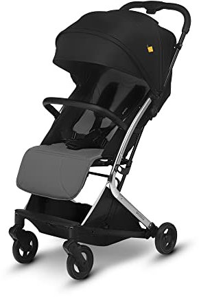 skiddoü Kinderbuggy Mikkeli, Kinderbuggy klappbar, aluminium Stroller, leichter Reisebuggy, bequemer Kinderwagen Buggy, Kinder Buggy zusammenklappbar, reise Buggy, Buggy mit Liegefunktion, schwarz