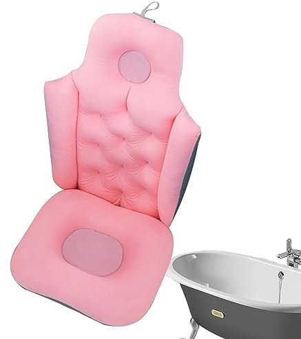 Moreeulsi Cojín de baño, accesorios de bañera para relajarse, cojín de bañera antideslizante de apoyo adicional, cojín de relajación, cojín de baño, accesorios de madera para ducha