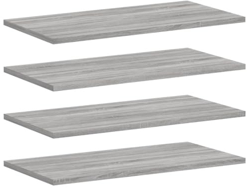 vidaXL Mensole Parete 4pz Grigio Sonoma 60x30x1,5cm Legno Multistrato